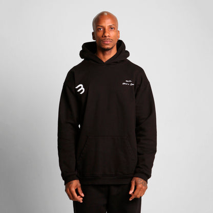 Buzo Hoodie Negro Tela Alto Gramaje 400G