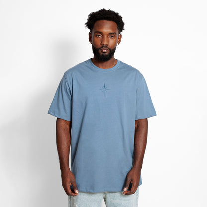 Camiseta Regular Hombre Azul Buds