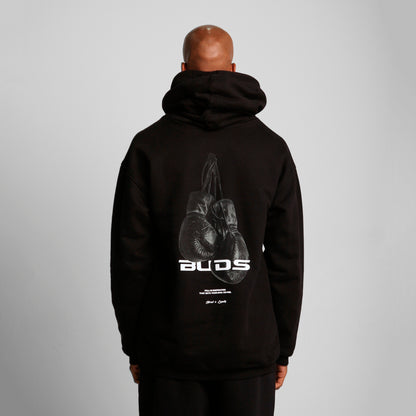 Buzo Hoodie Negro Tela Alto Gramaje 400G