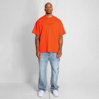 Camiseta Oversize Hombre Roja Alto Gramaje 250G