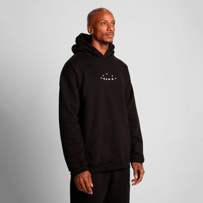 Buzo Hoodie Negro Tela Alto Gramaje 400G