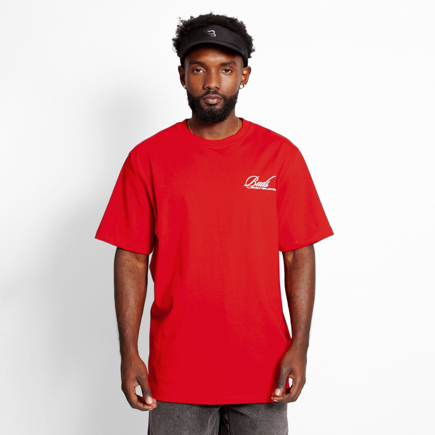 Camiseta Regular Hombre Roja Buds