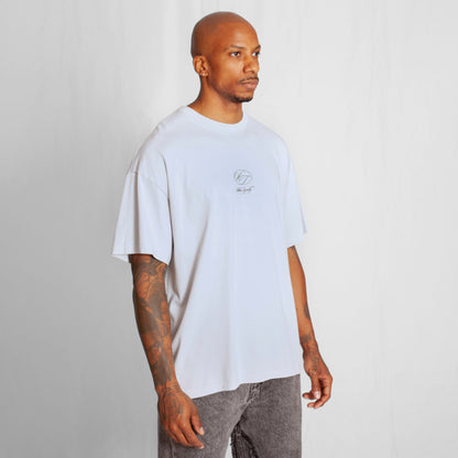 Camiseta Oversize Hombre Gris Claro Alto Gramaje 250G