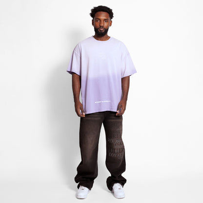 Camiseta Oversize Hombre Lila Degradé Alto Gramaje 250G