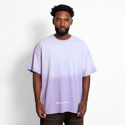 Camiseta Oversize Hombre Lila Degradé Alto Gramaje 250G