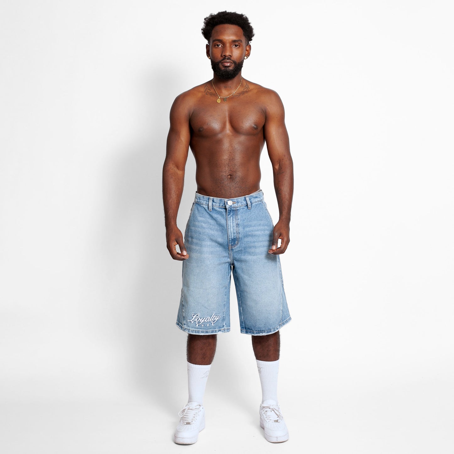 Bermuda Denim Baggy Hombre Azul Buds