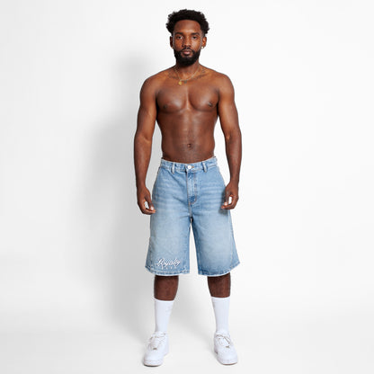 Bermuda Denim Baggy Hombre Azul Buds