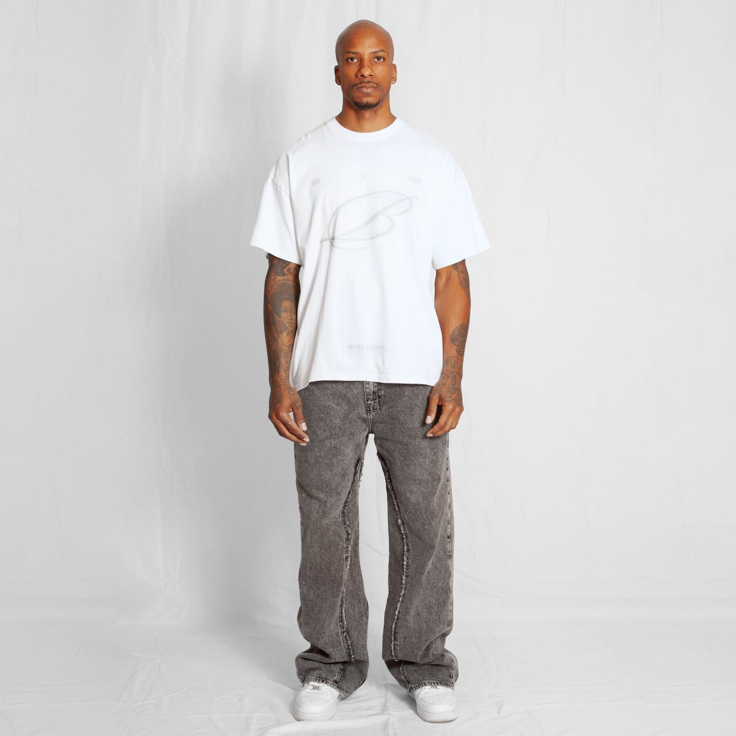 Camiseta Oversize Hombre Blanca Alto Gramaje 250G