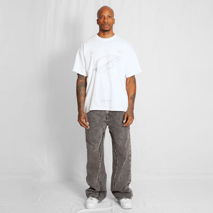 Camiseta Oversize Hombre Blanca Alto Gramaje 250G