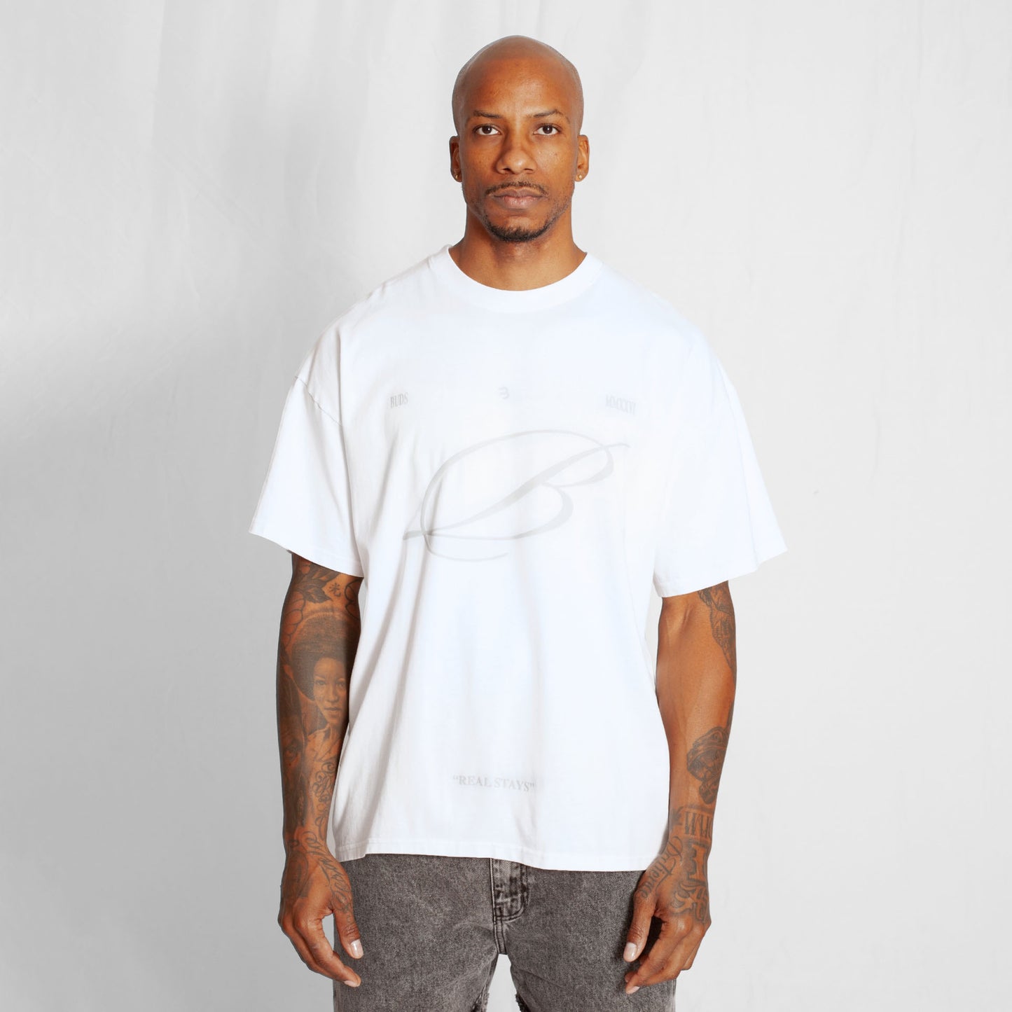 Camiseta Oversize Hombre Blanca Alto Gramaje 250G