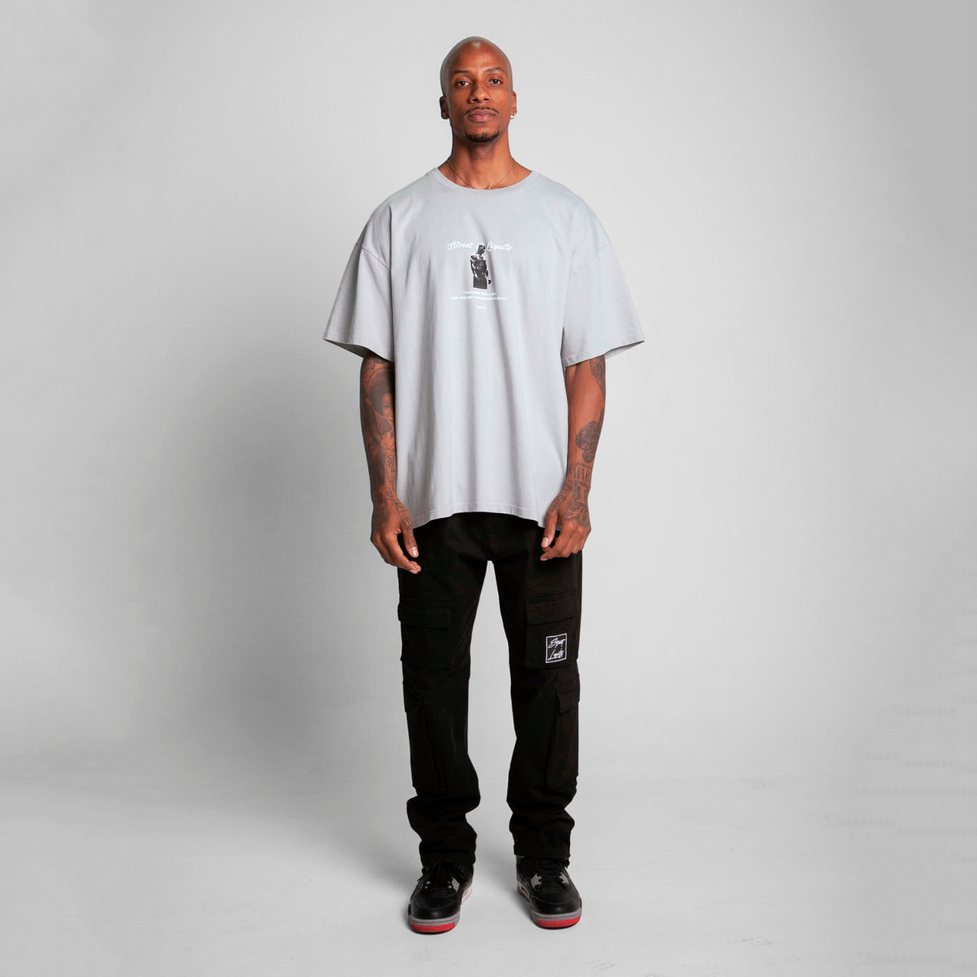 Camiseta Oversize Hombre Gris Alto Gramaje 300G