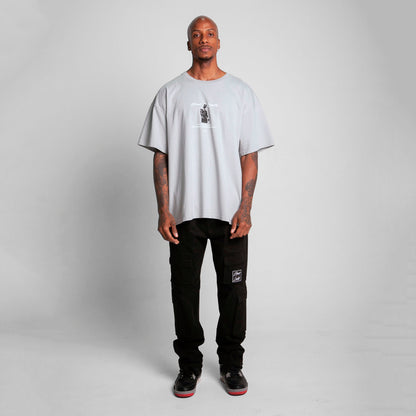 Camiseta Oversize Hombre Gris Alto Gramaje 300G
