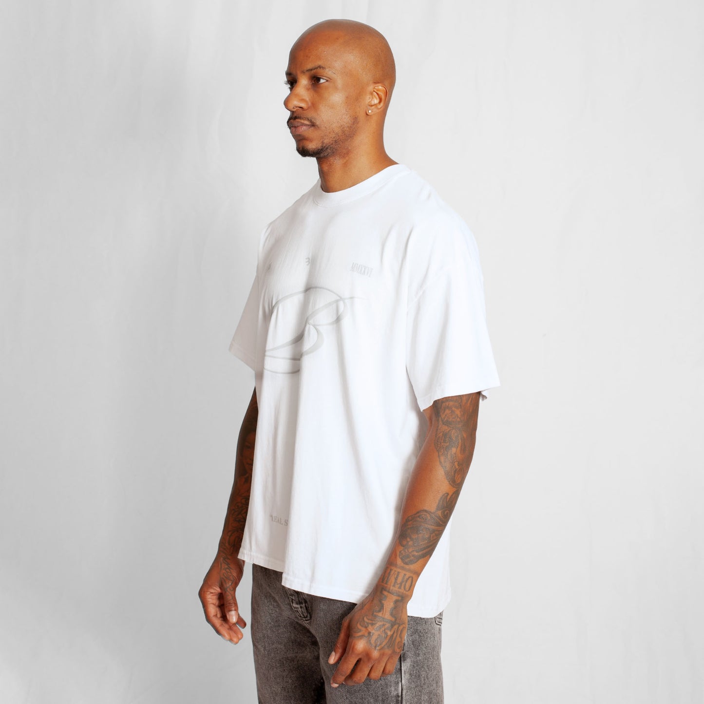 Camiseta Oversize Hombre Blanca Alto Gramaje 250G