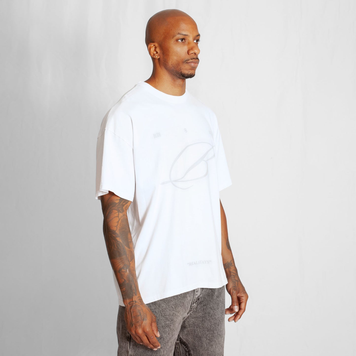 Camiseta Oversize Hombre Blanca Alto Gramaje 250G