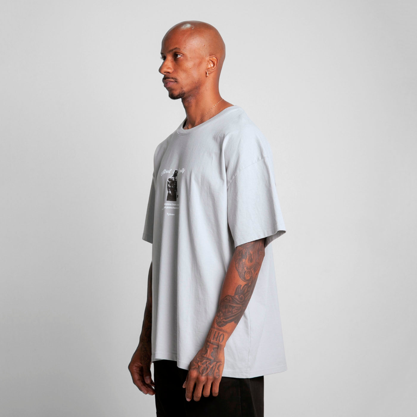 Camiseta Oversize Hombre Gris Alto Gramaje 300G