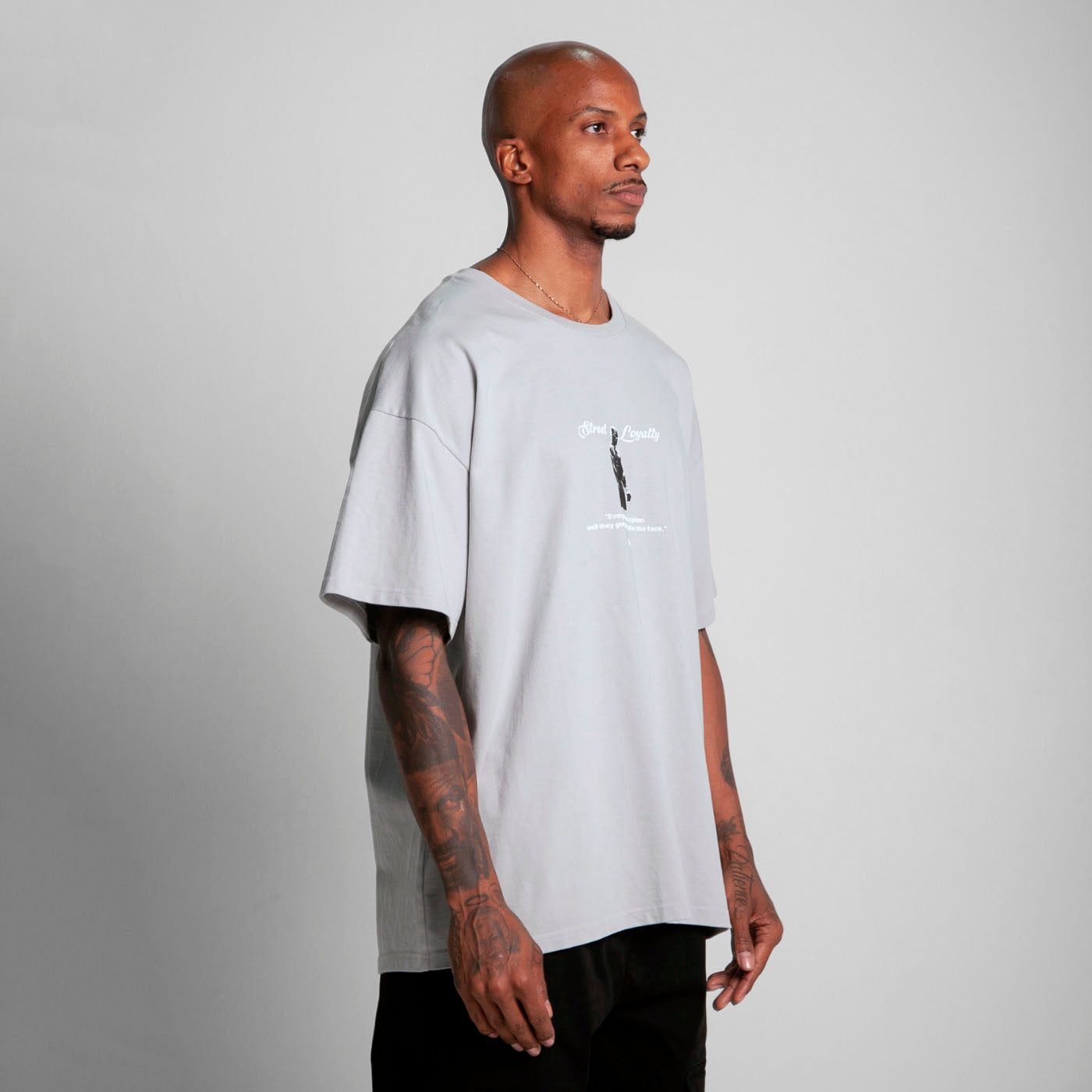 Camiseta Oversize Hombre Gris Alto Gramaje 300G