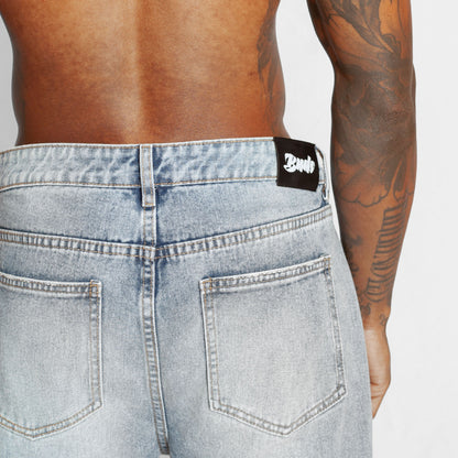 Jean Denim Flare Hombre Azul Claro Buds