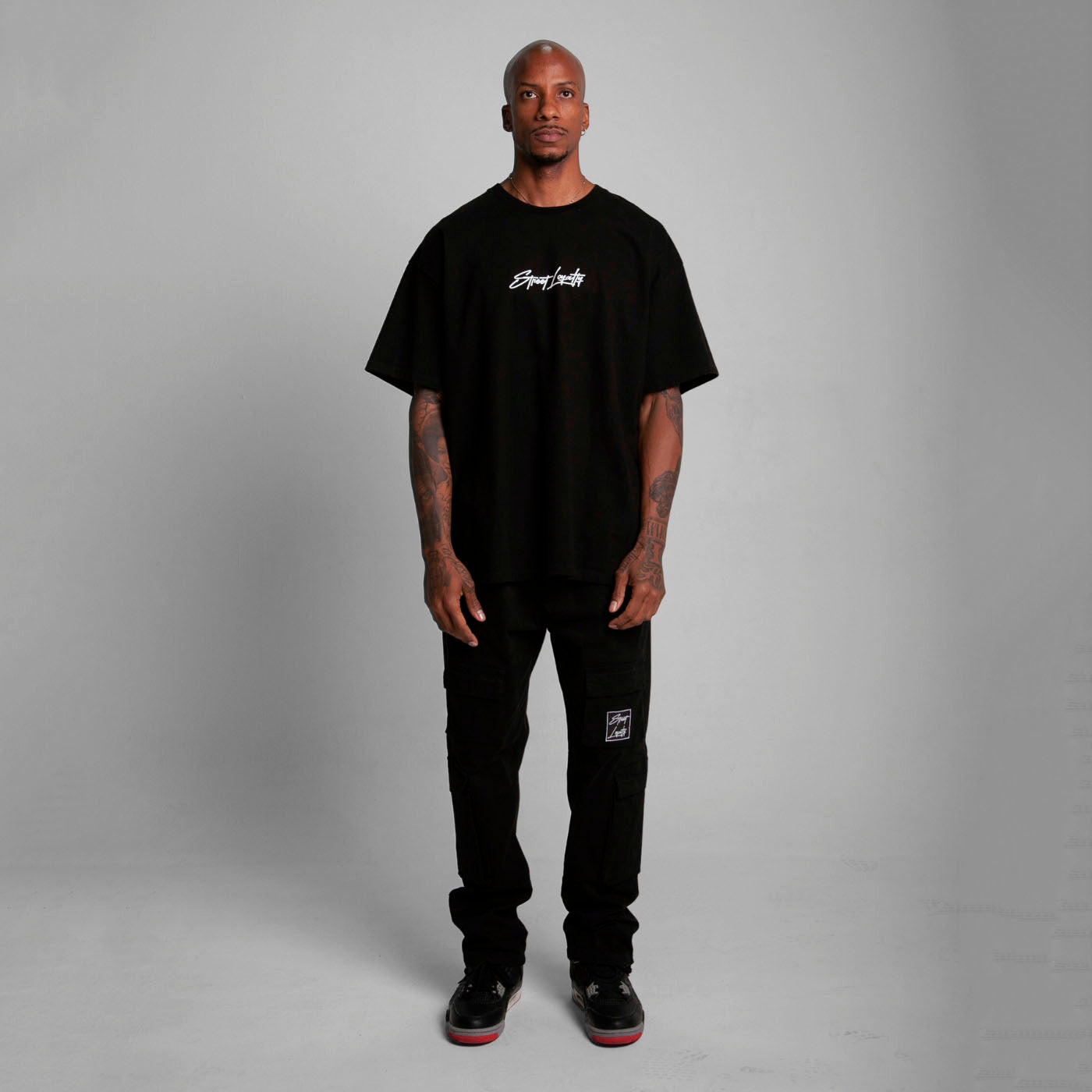 Camiseta Oversize Hombre Negro Alto Gramaje 300G