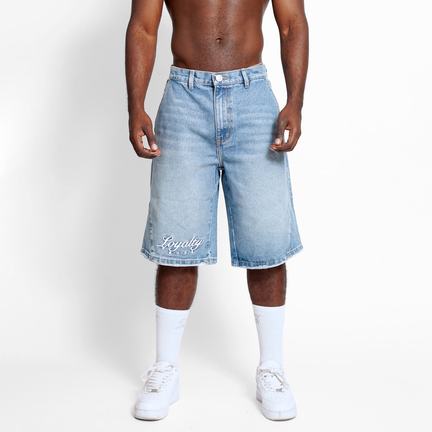 Bermuda Denim Baggy Hombre Azul Buds