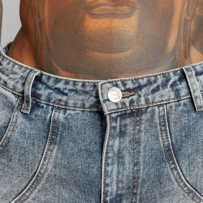 Jean Denim Flare Hombre Azul Buds