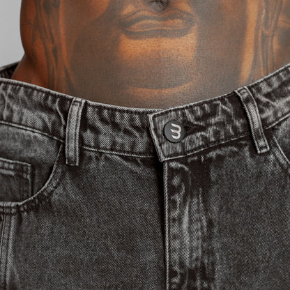 Jean Denim Flare Hombre Negro Buds
