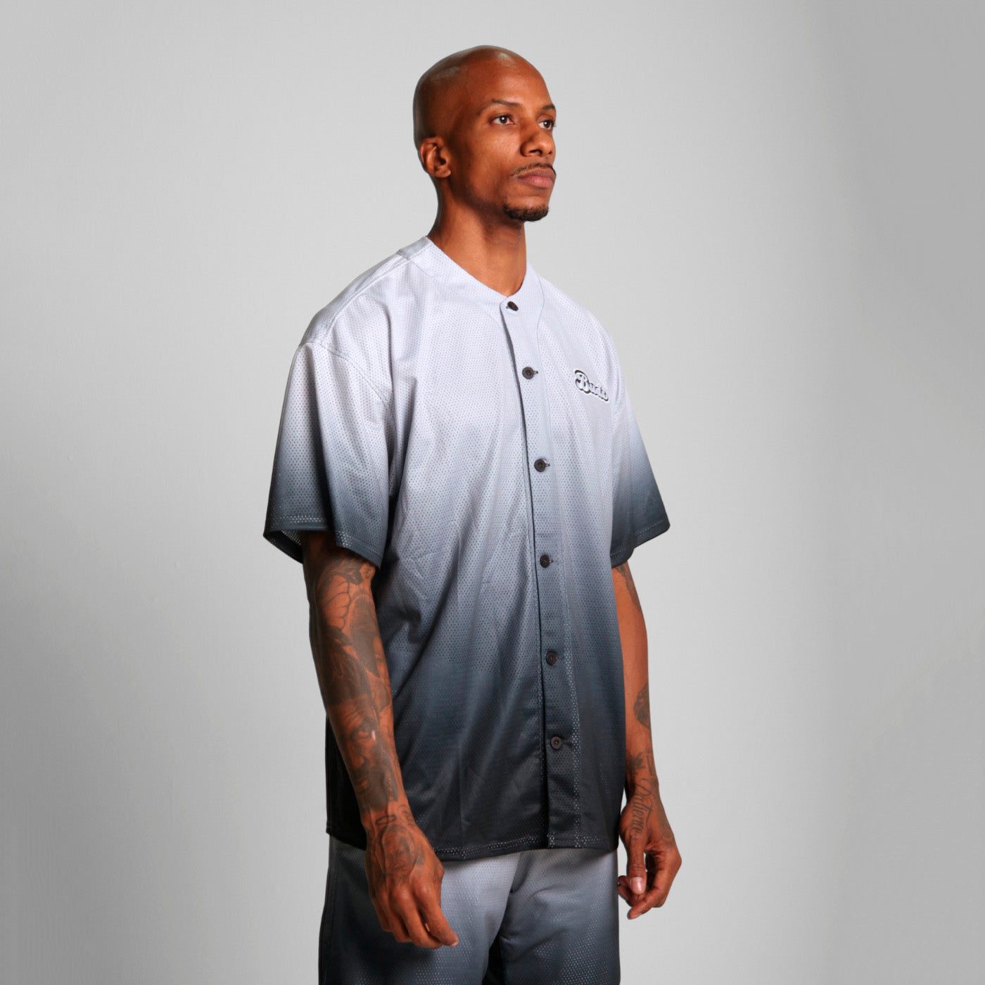 Camisa Malla Beisbolera Degradé Gris Buds