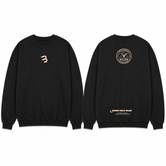 Buzo Crewneck Negro Tela Alto Gramaje 400G