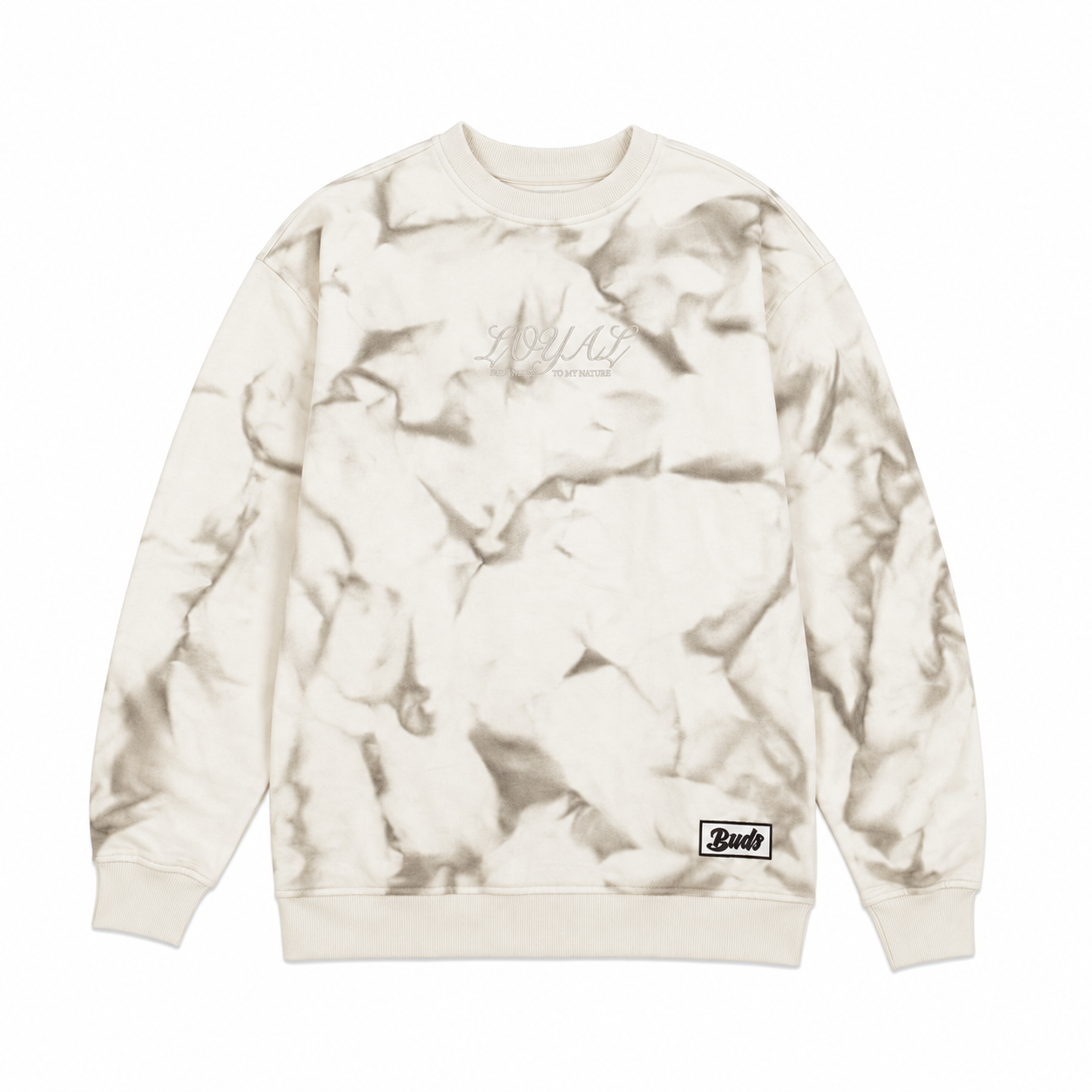 Buzo Crewneck Tie Dye Blanco con Gris Tela Alto Gramaje 400G