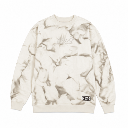 Buzo Crewneck Tie Dye Blanco con Gris Tela Alto Gramaje 400G