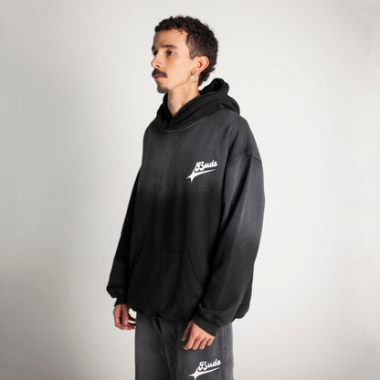 Buzo Hoodie Gris Degradé Tela Alto Gramaje 400G