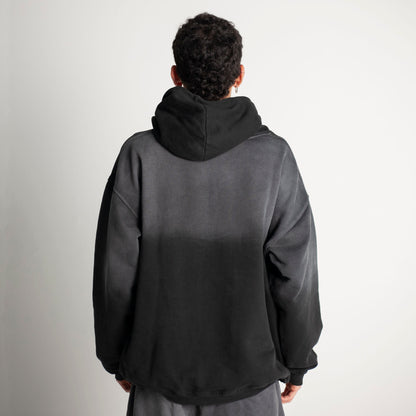Buzo Hoodie Gris Degradé Tela Alto Gramaje 400G