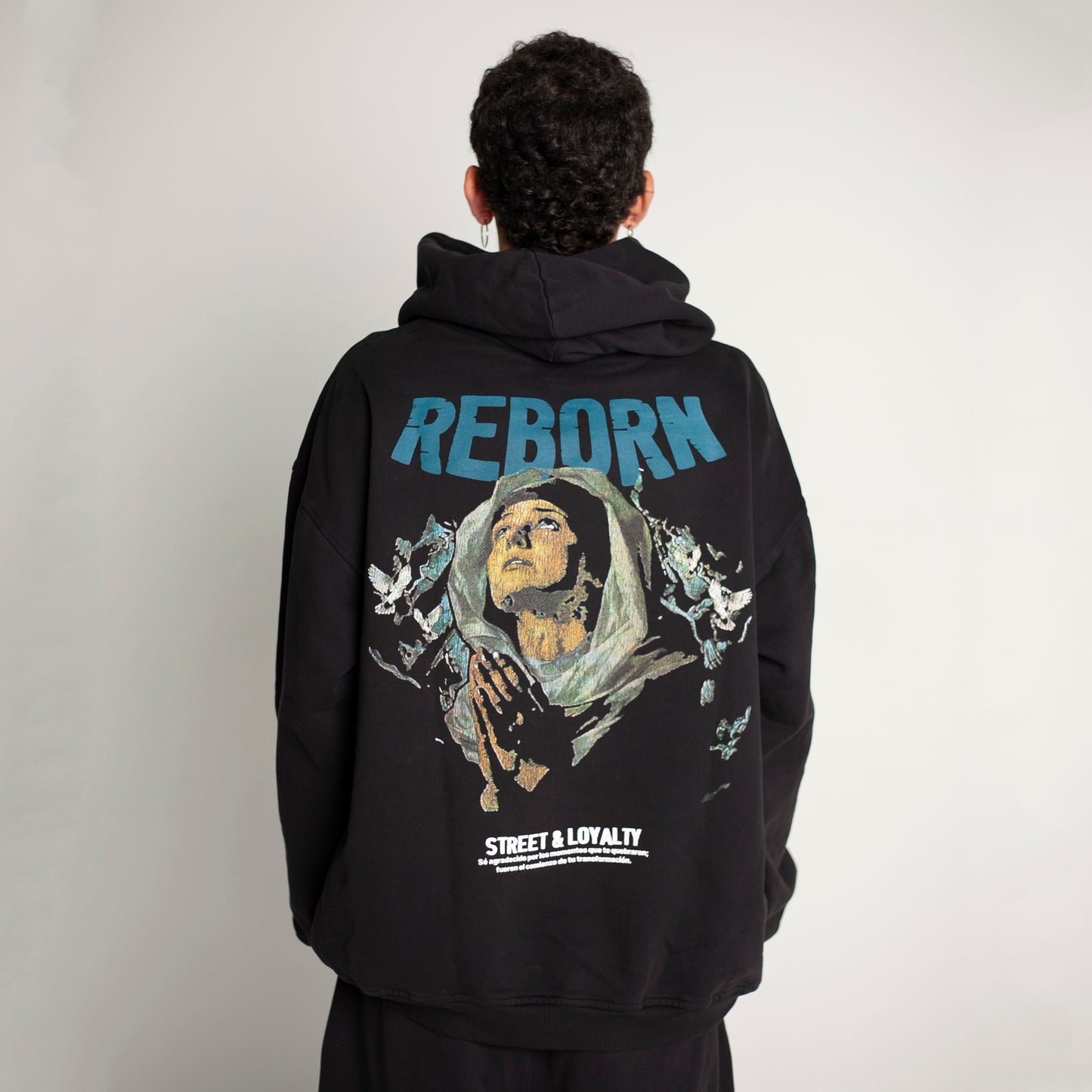 Buzo Hoodie Negro Tela Alto Gramaje 400G