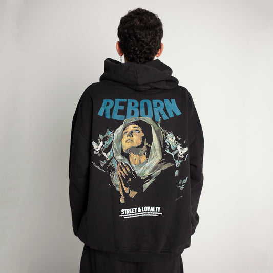 Buzo Hoodie Negro Tela Alto Gramaje 400G