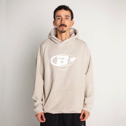 Buzo Hoodie Beige Tela Alto Gramaje 400G