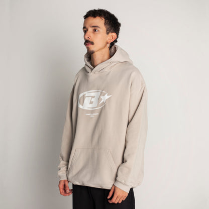 Buzo Hoodie Beige Tela Alto Gramaje 400G
