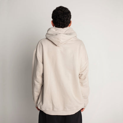 Buzo Hoodie Beige Tela Alto Gramaje 400G