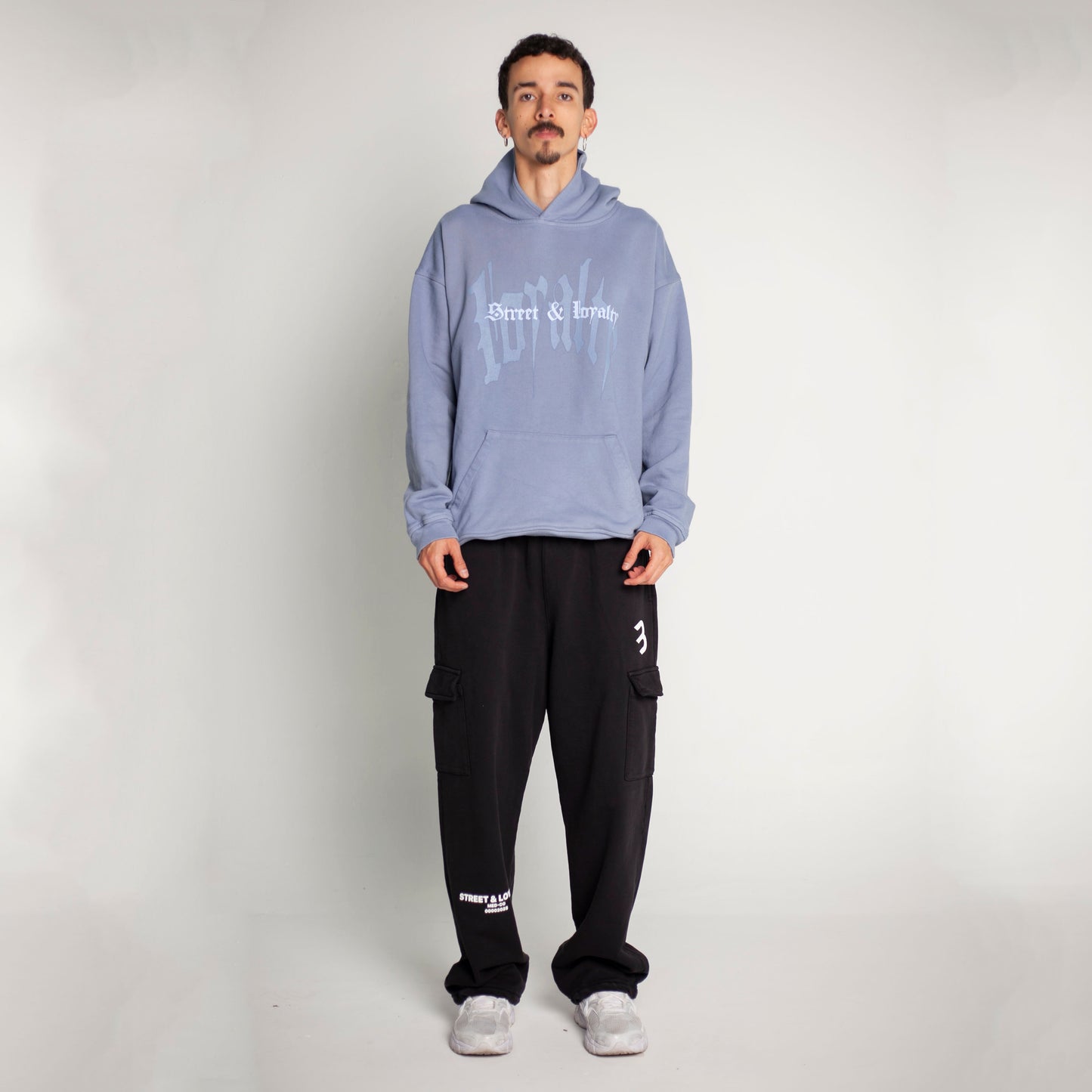 Buzo Hoodie Azul Tela Alto Gramaje 400G