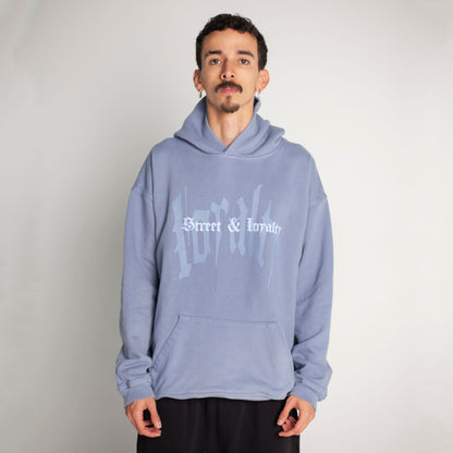 Buzo Hoodie Azul Tela Alto Gramaje 400G
