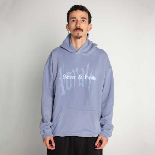 Buzo Hoodie Azul Tela Alto Gramaje 400G