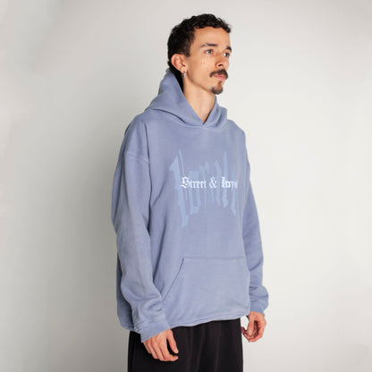 Buzo Hoodie Azul Tela Alto Gramaje 400G