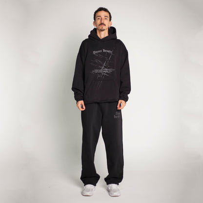 Buzo Hoodie Negro Tela Alto Gramaje 400G