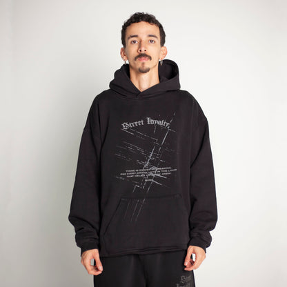 Buzo Hoodie Negro Tela Alto Gramaje 400G