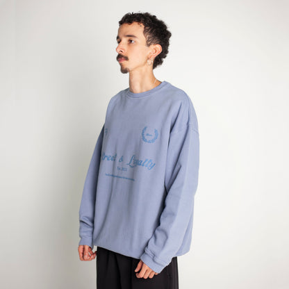 Buzo Crewneck Azul Tela Alto Gramaje 400G