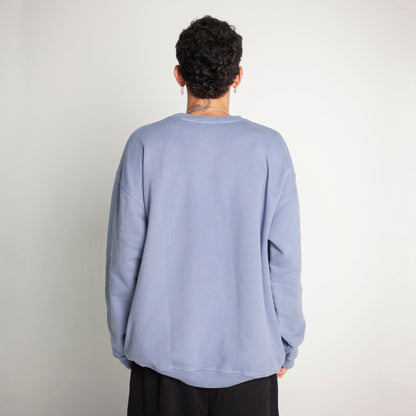Buzo Crewneck Azul Tela Alto Gramaje 400G