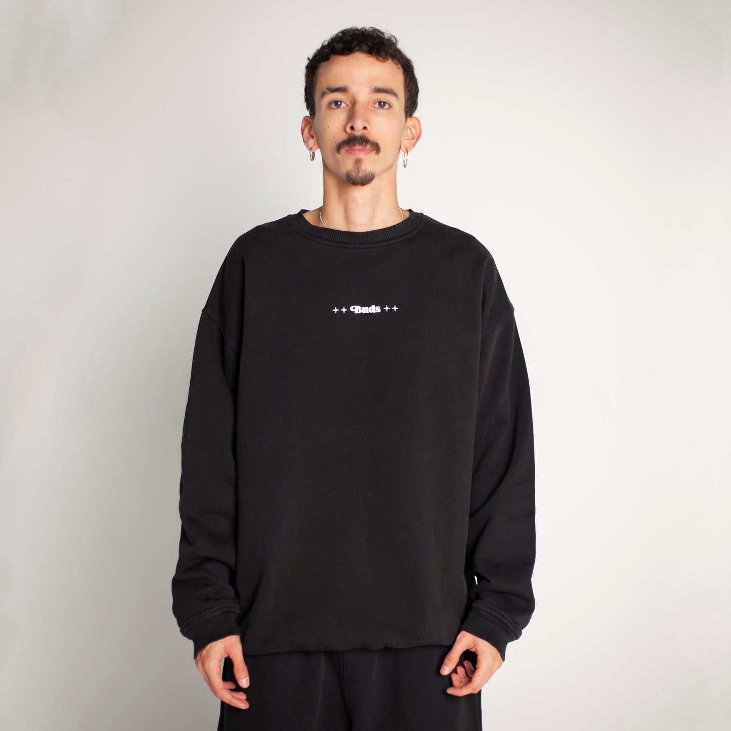 Buzo Crewneck Negro Tela Alto Gramaje 400G