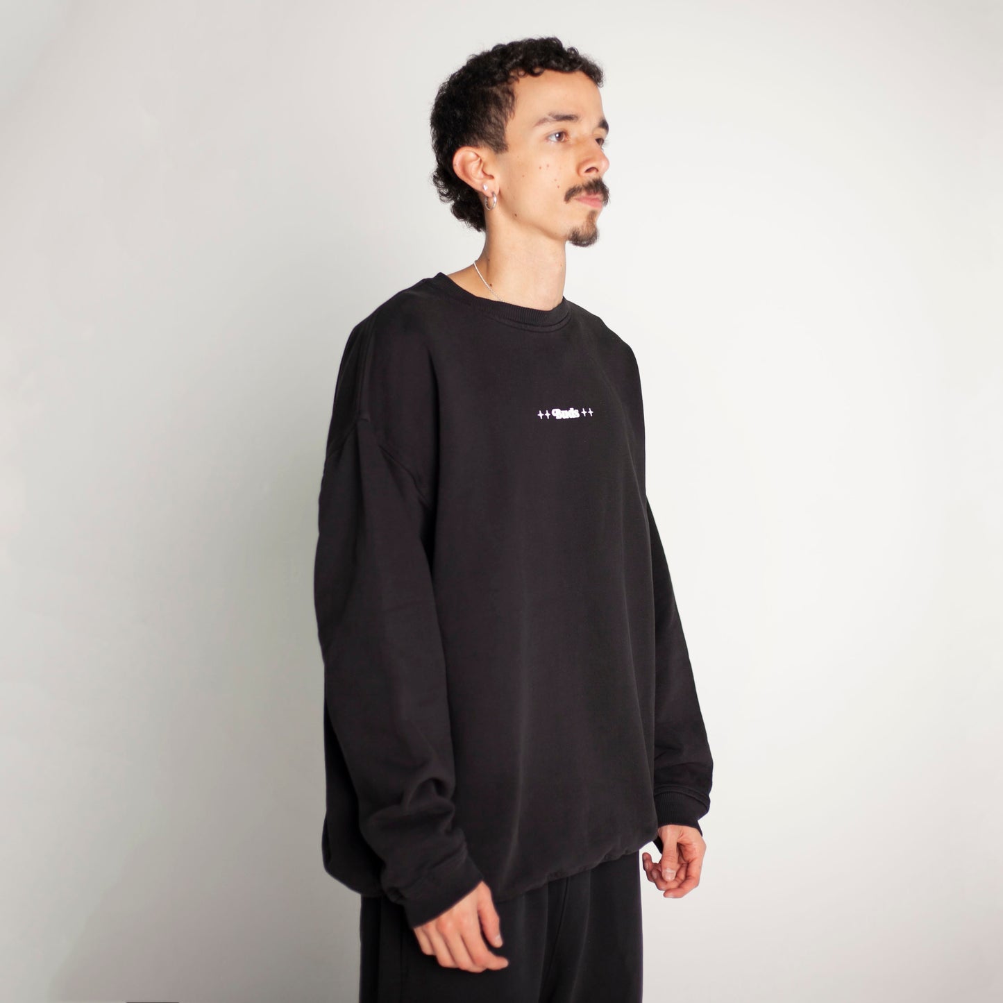 Buzo Crewneck Negro Tela Alto Gramaje 400G