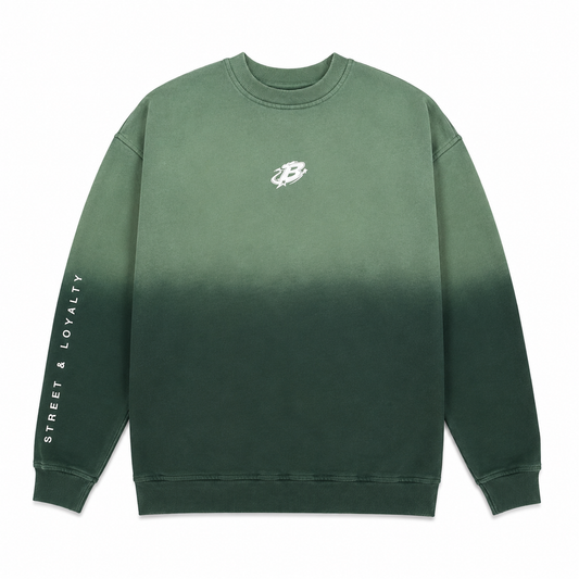 Buzo Crewneck Verde Degradé Tela Alto Gramaje 400G