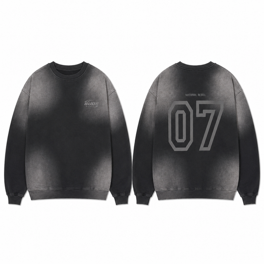 Buzo Crewneck Negro Degradé Tela Alto Gramaje 400G