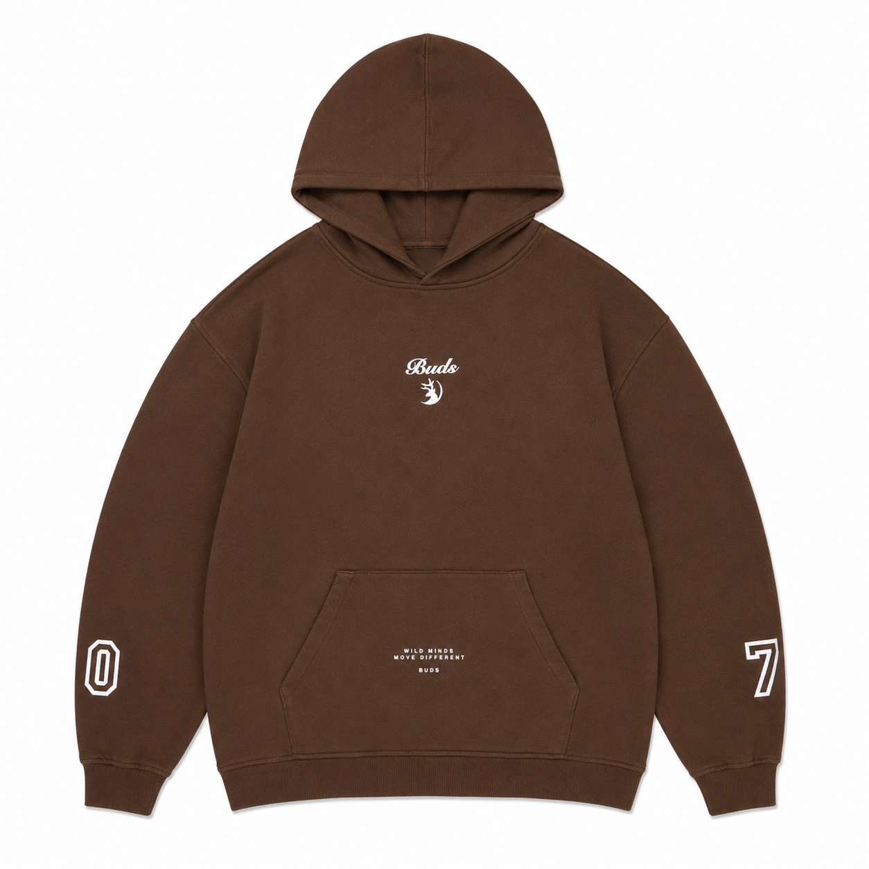 Buzo Hoodie Chocolate Tela Alto Gramaje 400G