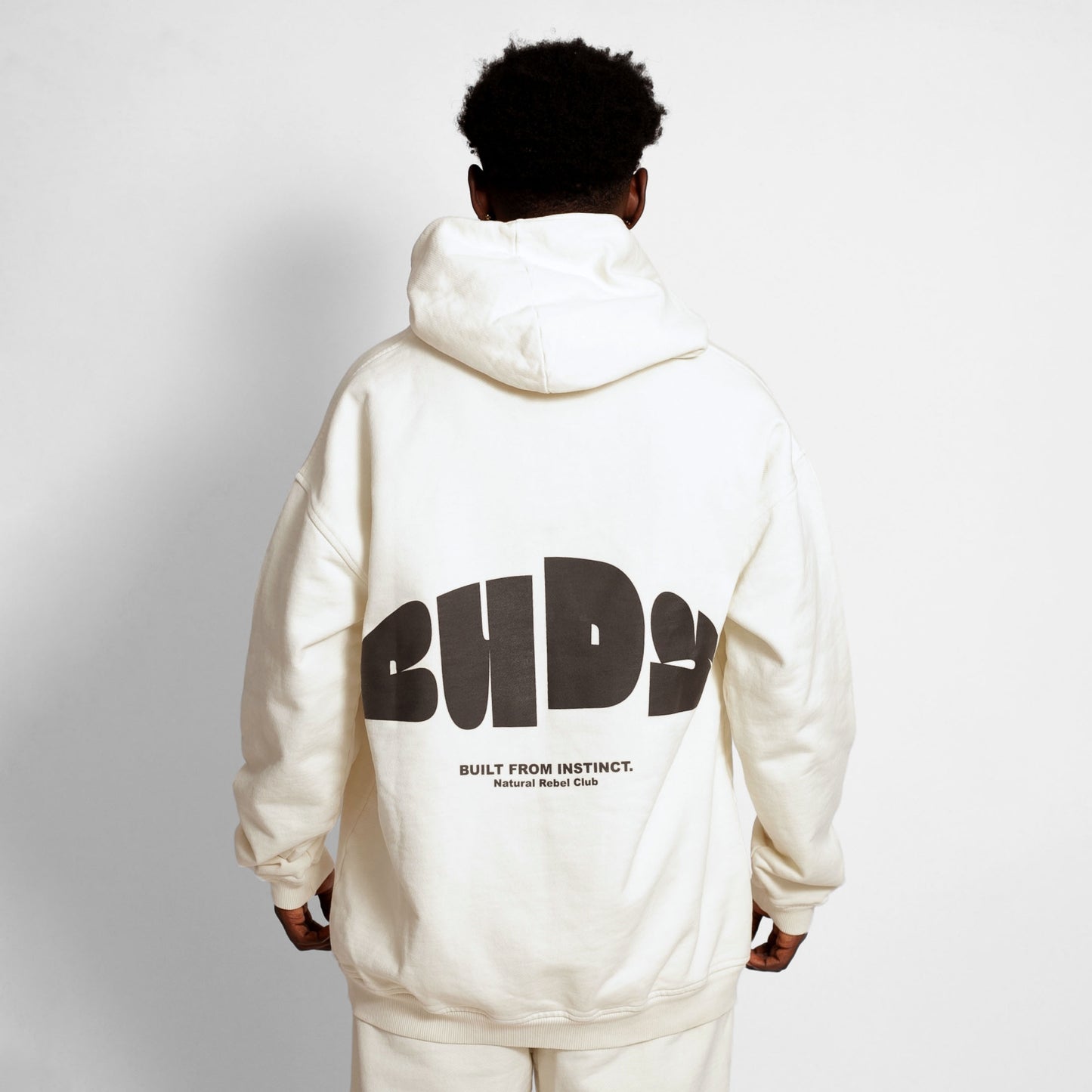 Buzo Hoodie Hueso Tela Alto Gramaje 400G